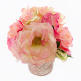 Real Touch Pink Orlane Rose Arrangement Metal - Flovery