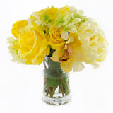 Large Real Touch Yellow Rose Arrangement Peony Hydrangea - Flovery