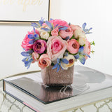 Real Touch Roses Light Pink Roses Ivory Roses Arrangement - Flovery