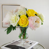 Large Real Touch Orlane Rose Cabbage Rose Arrangement - Flovery