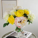 Large Real Touch Orlane Rose Cabbage Rose Arrangement - Flovery