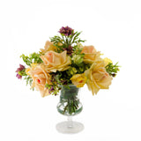 Large Real Touch Yellow Rose Cabbage Rose Arrangement - Flovery