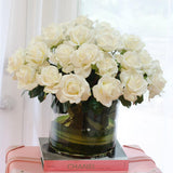 Very Large White Real Touch Rose Cylinder Arrangement - Flovery