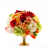 Large Real Touch Red Roses Poppy Hydrangea Arrangement - Flovery