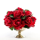 Large Real Touch Red Rose Gold Vase Arrangement - Flovery