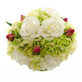 Real Touch Green Hydrangeas White Roses Arrangement - Flovery