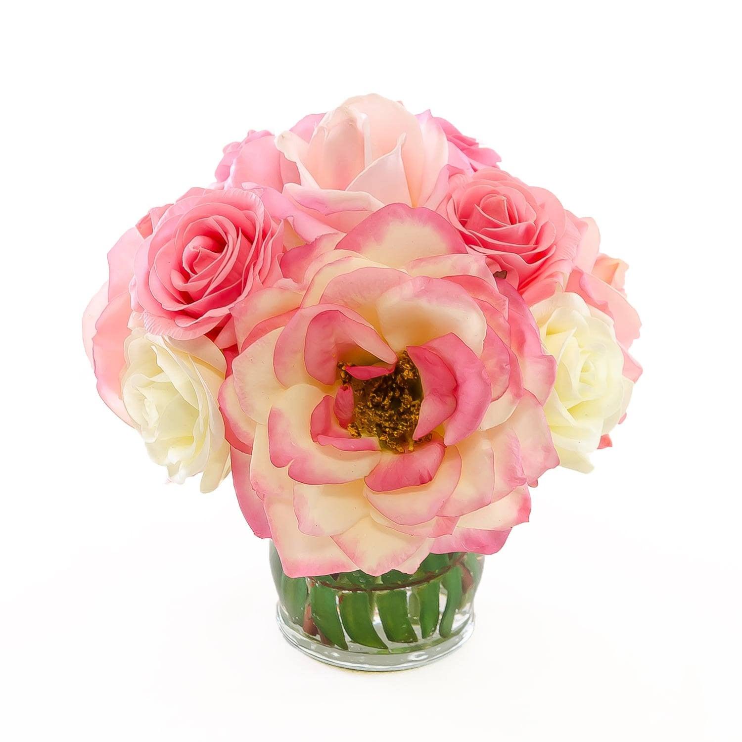 Real Touch Light Pink Orlane Rose Mixed Color Arrangement - Flovery