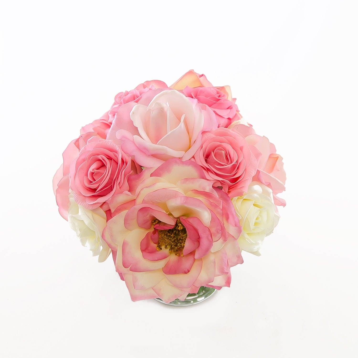 Real Touch Lavender Rose Mixed Color Arrangement - Flovery