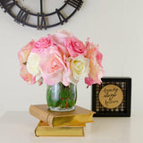 Real Touch Light Pink Orlane Rose Mixed Color Arrangement - Flovery