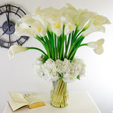 XXL Real Touch White Calla Lily Hydrangea Arrangement - Flovery