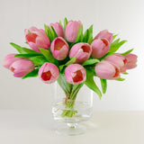 Dozens Real Touch Pink Tulip Foot Arrangement - Flovery