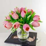 Dozens Real Touch Pink Tulip Foot Arrangement - Flovery