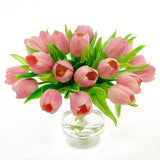 Dozens Real Touch Pink Tulip Foot Arrangement - Flovery