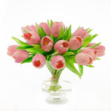 Dozens Real Touch Pink Tulip Foot Arrangement - Flovery