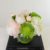 Large Pink Silk Peonies White Hydrangeas Arrangement - Flovery