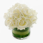Medium White Real Touch Rose Arrangement - Flovery