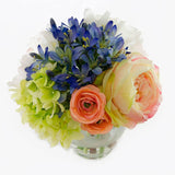 Real Touch Green Hydrangea Colorful Arrangement - Flovery