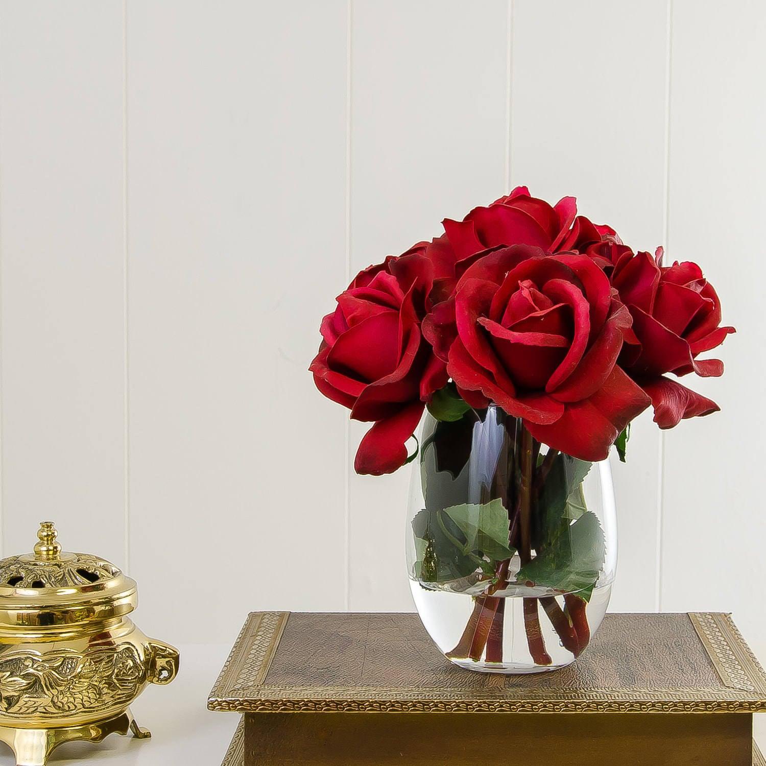 Real Touch Red Roses Arrangement - Flovery