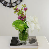 Real Touch White Calla Lilies Arrangement Green Purple - Flovery