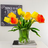 Large Real Touch Tulip Arrangement Yellow Red - Flovery