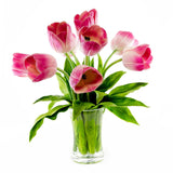 Large Real Touch Pink Tulip Arrangement Tall - Flovery