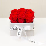 Red Roses White Ceramic Square Eternity Roses - Flovery