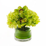 Real Touch Hydrangea Orchid Arrangement Green - Flovery
