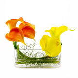 Real Touch Calla Lily Arrangement Yellow Orange - Flovery