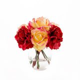 Real Touch Orange Yellow Roses Carnation Arrangement - Flovery