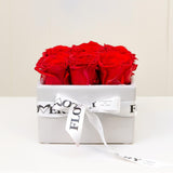 Red Roses White Ceramic Square Eternity Roses - Flovery