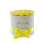 Medium Round White Box Yellow Roses - Flovery