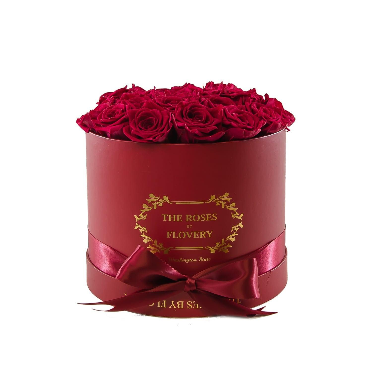 Medium Round Red Box Red Roses Secondary image