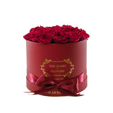 Medium Round Red Box Red Roses - Flovery