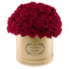 Dome 120 Red Roses Gold Box - Flovery