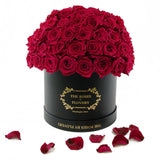 Dome 120 Red Roses Black Box - Flovery