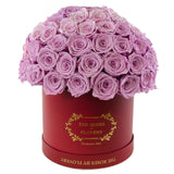 Dome 120 Lavender Roses Red Box - Flovery