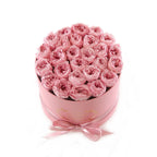 Medium Round Pink Box Pink Roses - Flovery