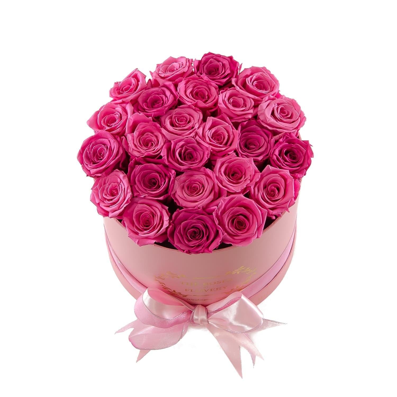 Medium Round Pink Box Pink Roses Secondary image