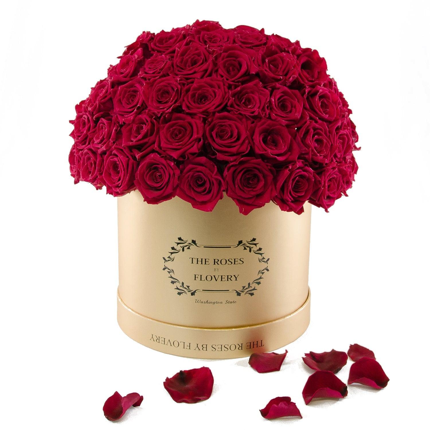 Dome 120 Red Roses Gold Box Secondary image