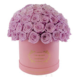 Dome 120 Lavender Roses Gold Box - Flovery