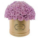 Dome 120 Purple Roses Gold Box - Flovery