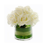 Medium White Real Touch Roses Arrangement - Flovery