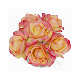 Finest Real Touch Yellow Pink Tipped Roses Arrangement - Flovery