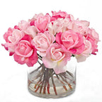 Real Touch Roses with Rose Buds Cylinder Arrangement - Flovery