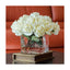 White Real Touch Rose Square Glass Arrangement - Flovery