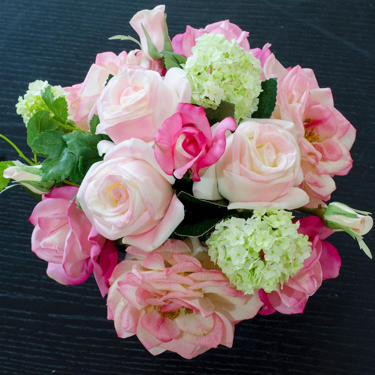 Large Real Touch Orlane Rose Bud Cabbage Rose Arrangement - Flovery