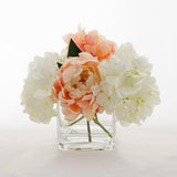Hydrangea Peach Peony Square Arrangement - Flovery