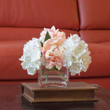 Hydrangea Peach Peony Square Arrangement - Flovery