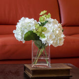 Real touch White Hydrangea and Greenery Arrangement - Flovery