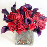 Large Real Touch Red Rose Square Arrangement - Flovery